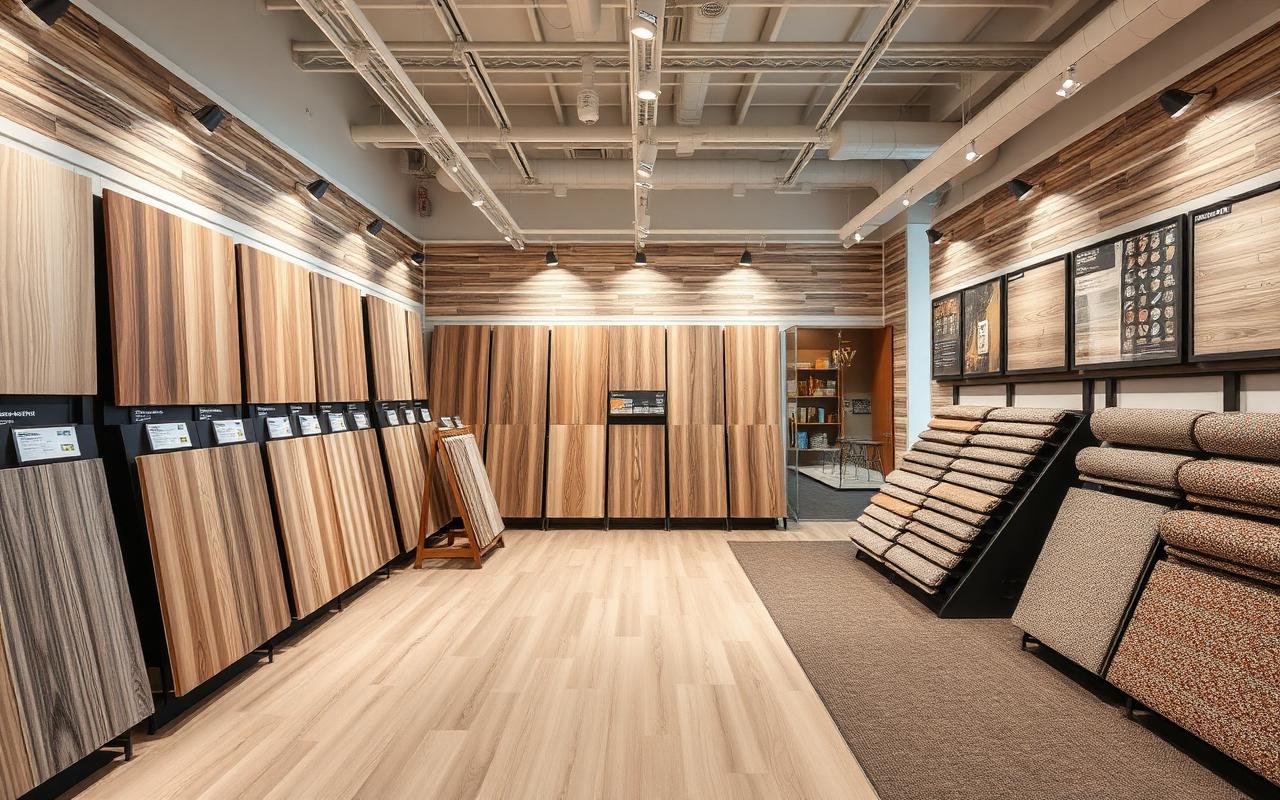 Showroom T-Parket s vzorky podlahových krytin